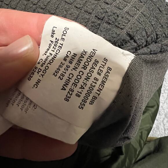 Thirtytwo Basement Bibs Mens Medium Shell Snowboard Pants Repel Green *** - Picture 10 of 10